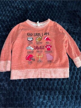 Kids Coral 'God Says I Am Dawgs' Graphic Sweatshirt